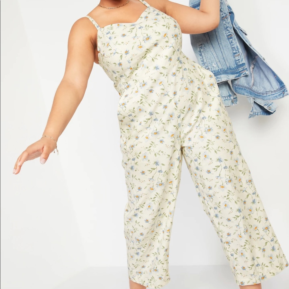 Floral Cropped Jumpsuit